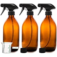 Nomara Organics sin BPA Vaporizador en Botella de Cristal Ámbar 3 x 500 mL. Con Gatillo - Recargable - Belleza Orgánica…
